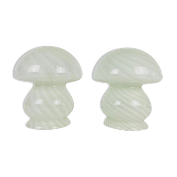 Pair of mushroom glass lamps from Murano Vetri dArte, Italy 70s