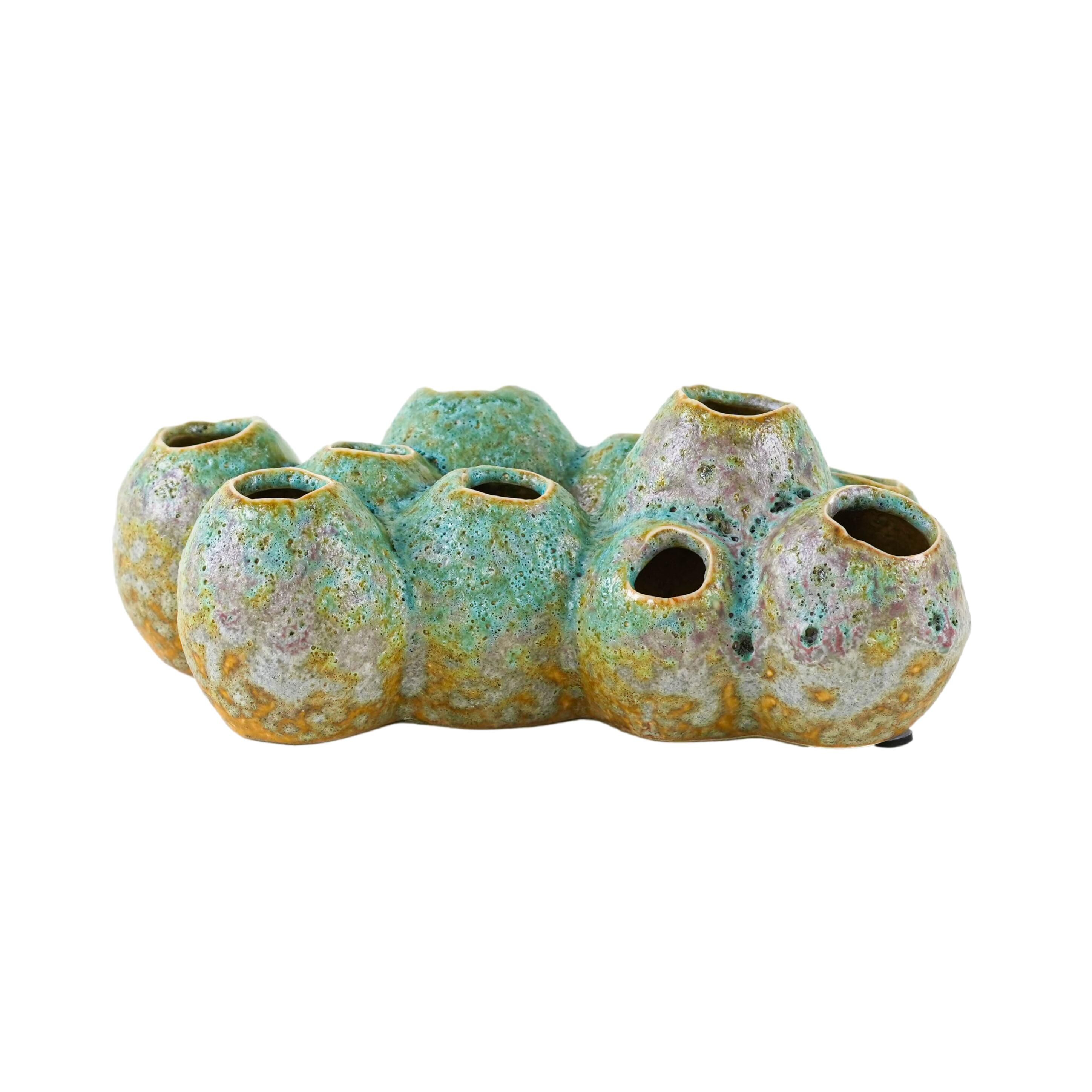 Ceramic vase – flower frog, Danish design, 1960s, made in Denmark