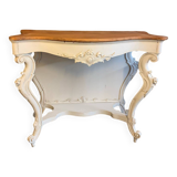 Console beige de style avec plateau bois