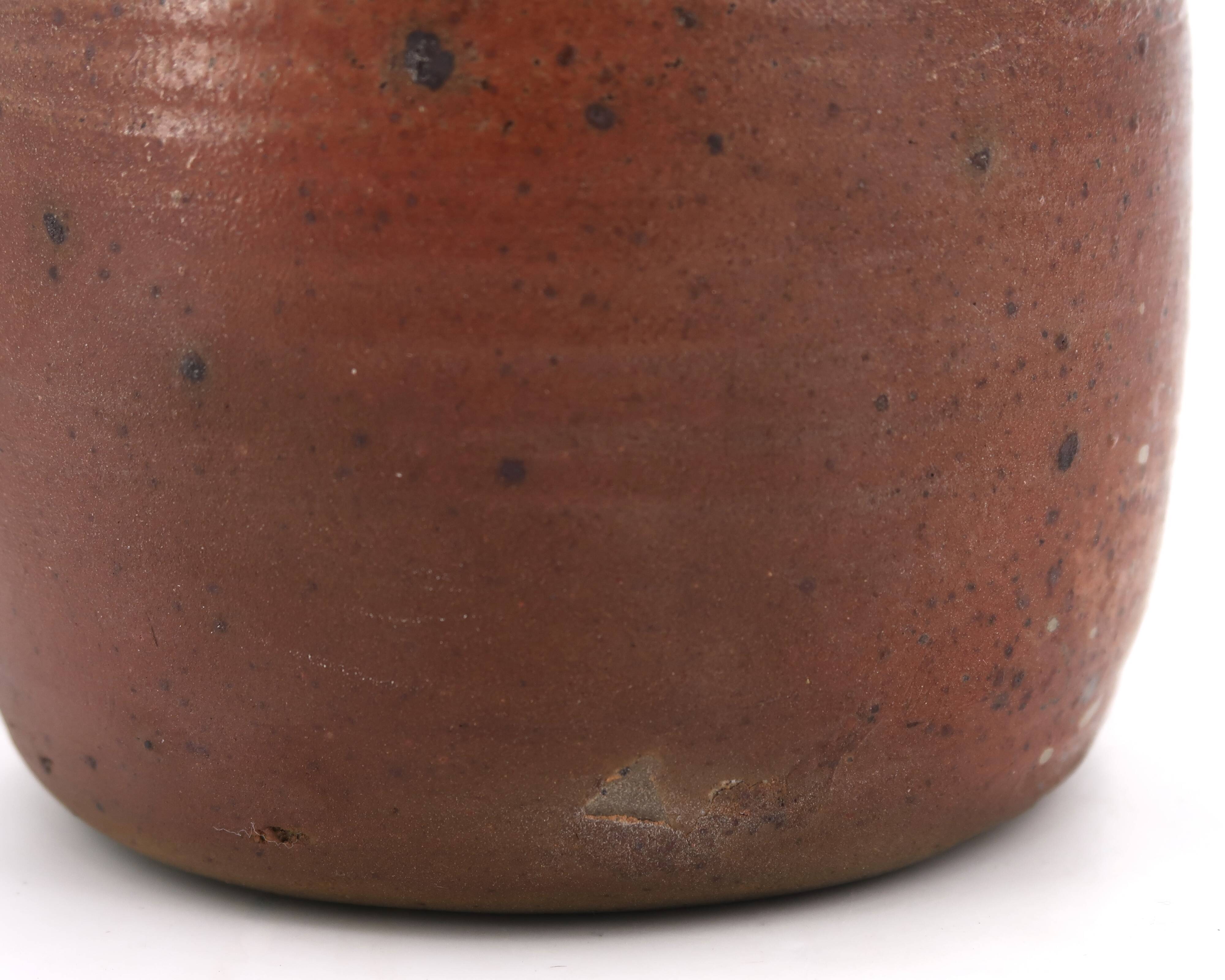 Stoneware lamp with wood firing, raffia lampshade, 1960s