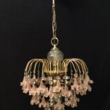 Pink stamps chandelier, 1970s