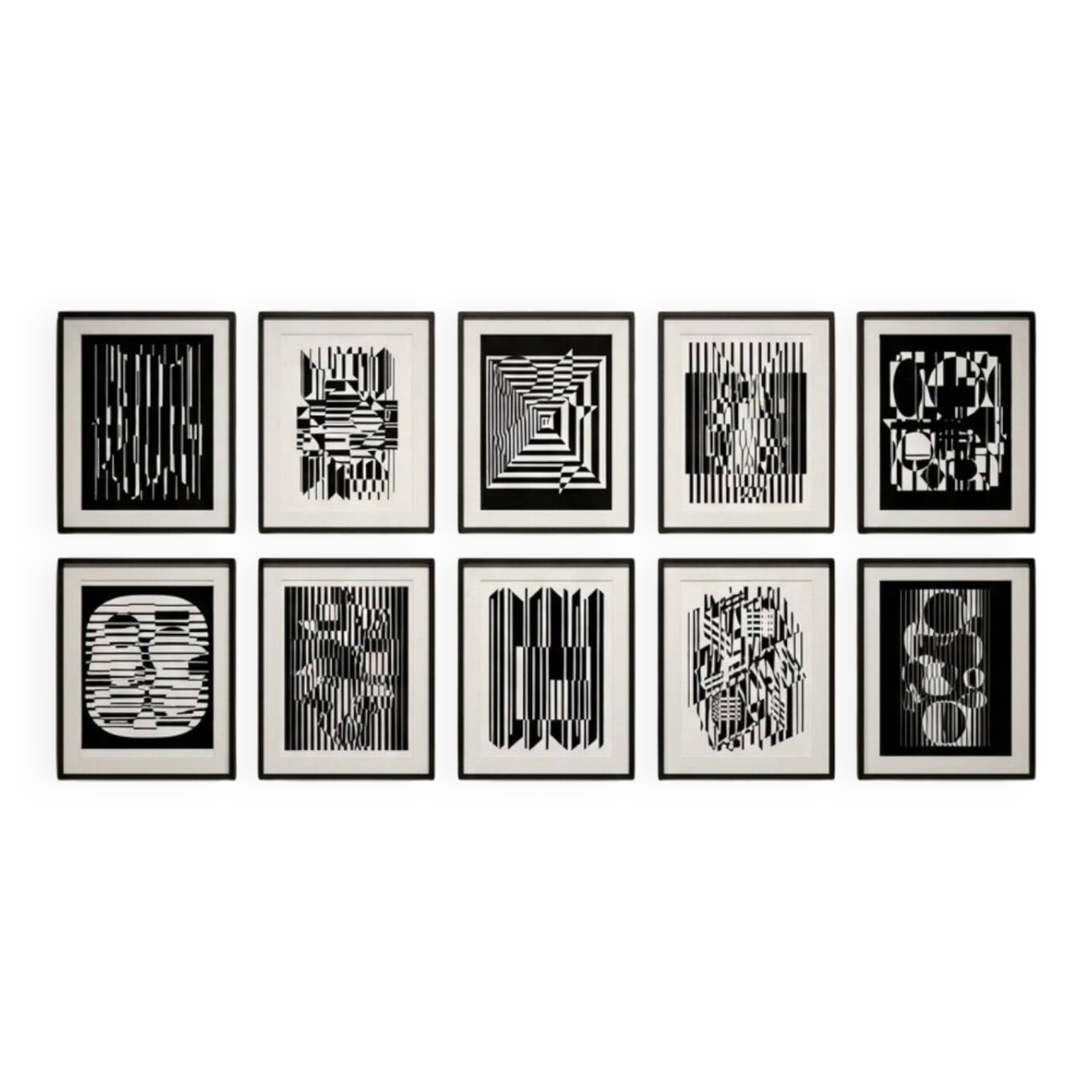 10 screen prints by Victor Vasarely, linear portfolio Editions du Griffo