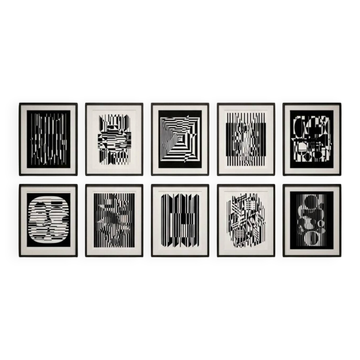 10 sérigraphies Victor Vasarely, portfolio linéaire Éditions du Griffo