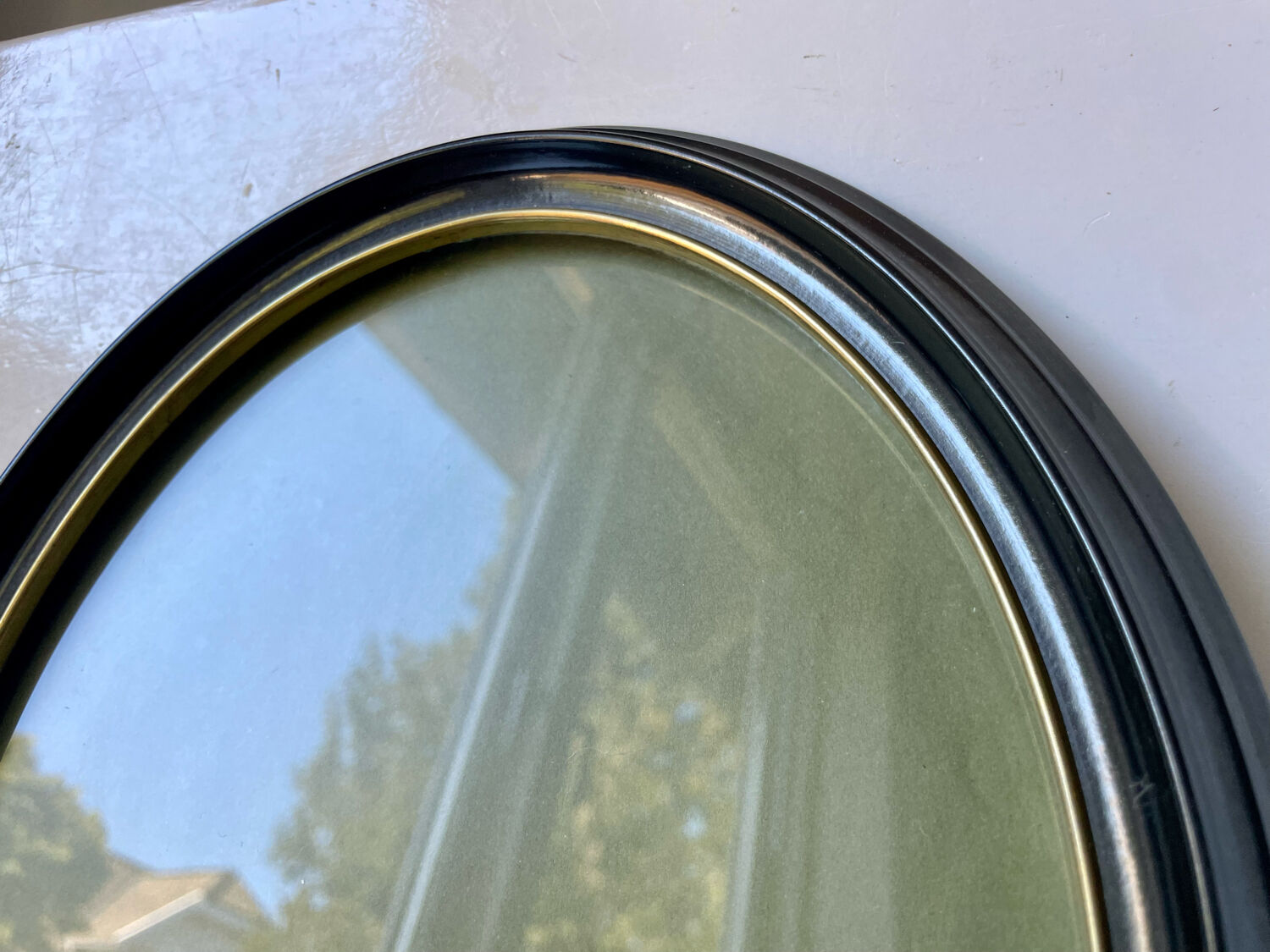 Oval  bakelite black frame  29 cm x 23 cm