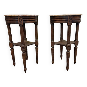 Pair of LXVI style pedestal tables