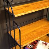 4-tier bookshelf - Wrought iron - Solid pine wood.