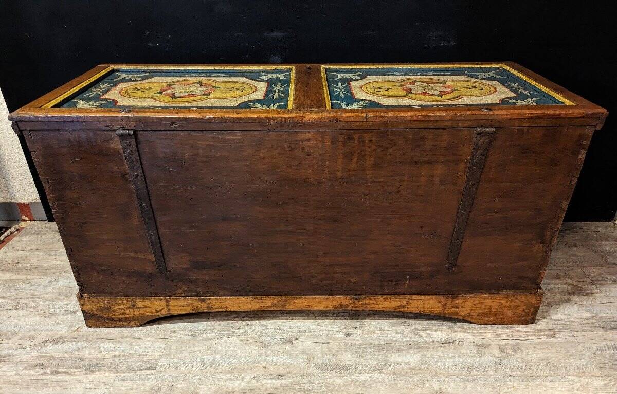 Tyrolean Wedding Chest Painted and Dated 1855