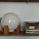 Table lamp in opaline and vintage wood