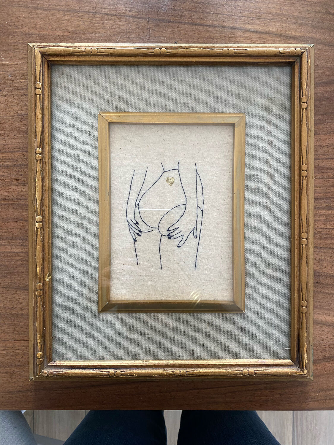 Handmade embroidery framed