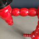 Vintage Scandinavian painted wooden candlestick