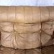 Vintage heater armchair in pine and leather 70s