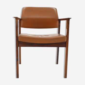 Chaise en cuir 1960s Danemark