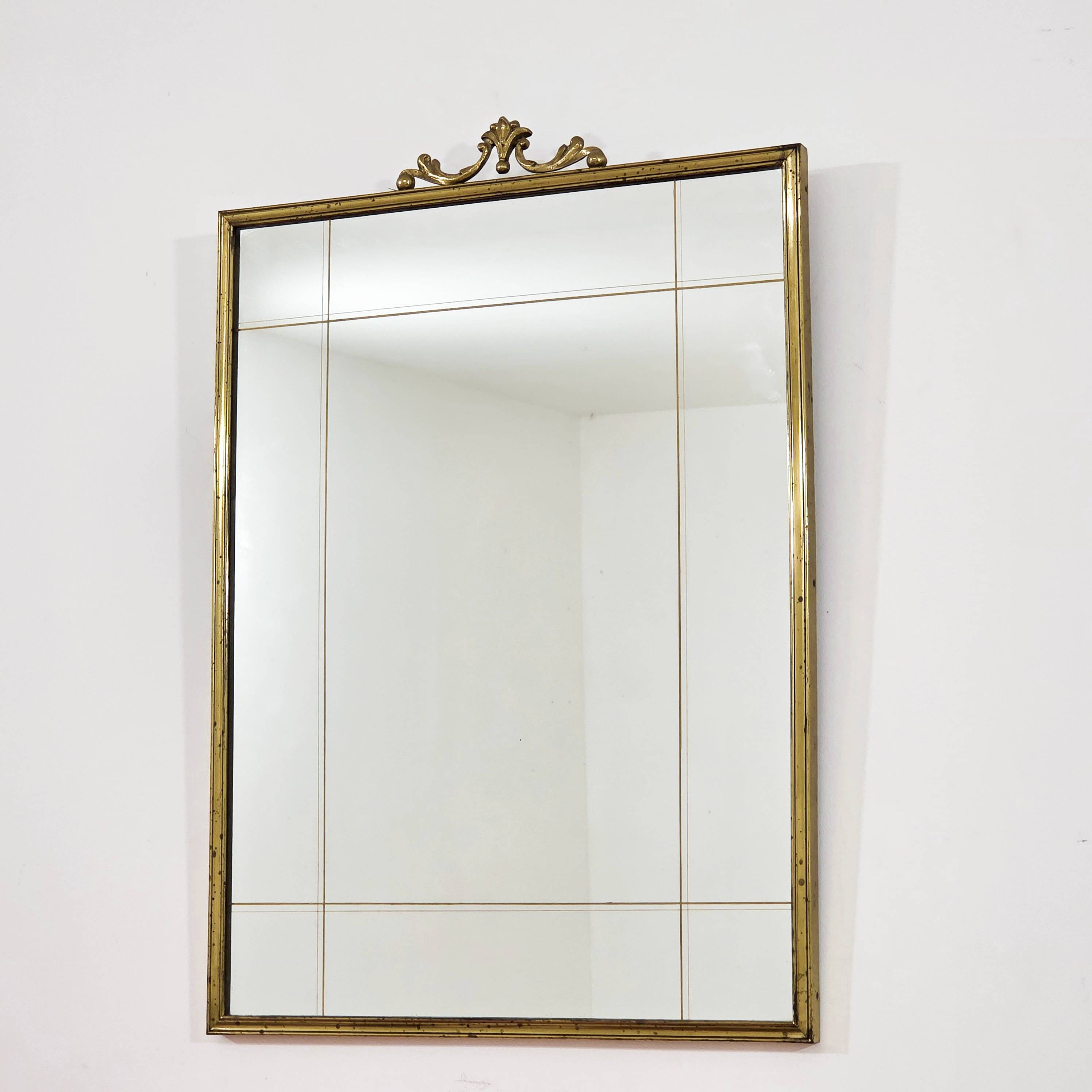 Vintage mirror signed Création Atelier J.A Paris – Registered model, silvering