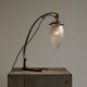 Art Nouveau table lamp in cast brass and engraved glass, 1920s