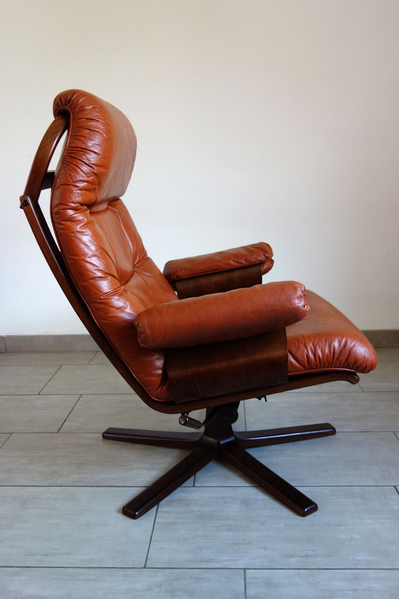 Leather armchair G Mobel, Sweden 60s
