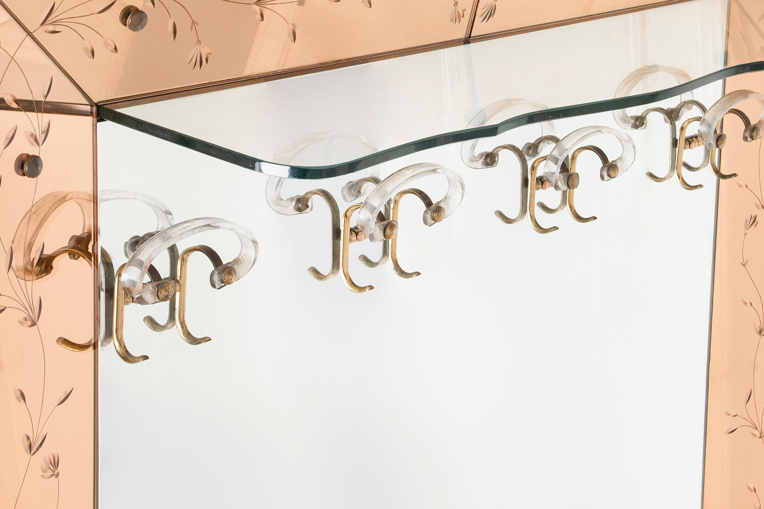 Mirror - venetian art-deco coat holder 126x193cm