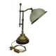 Lampe Italienne 45cm vintage bois, laiton et verre