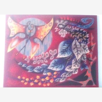 Canvas year 1970 "the bird and the butterfly"