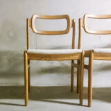 4 chairs by Johannes Andersen for Uldum Møbelfabrik, in pine, Scandinavian design, Denmark 1960's