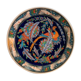 Turkish earthenware dish, coloured, handmade and signed Coskun Uzun, Kotahya, Turkey