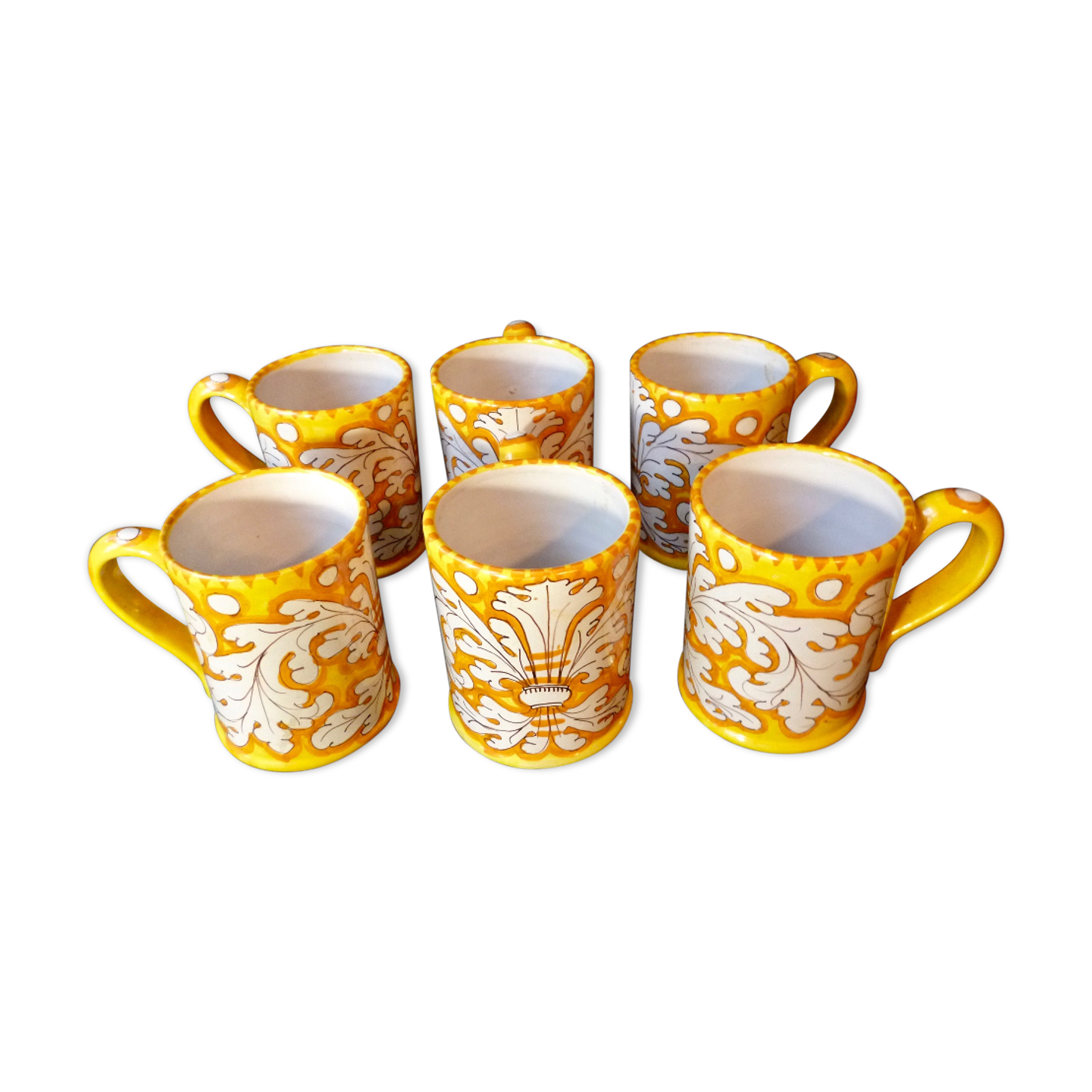 Set of 6 mugs ceramics "giacomini orvieto" Italy