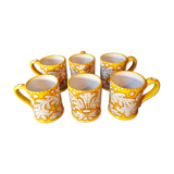 Set of 6 mugs ceramics "giacomini orvieto" Italy