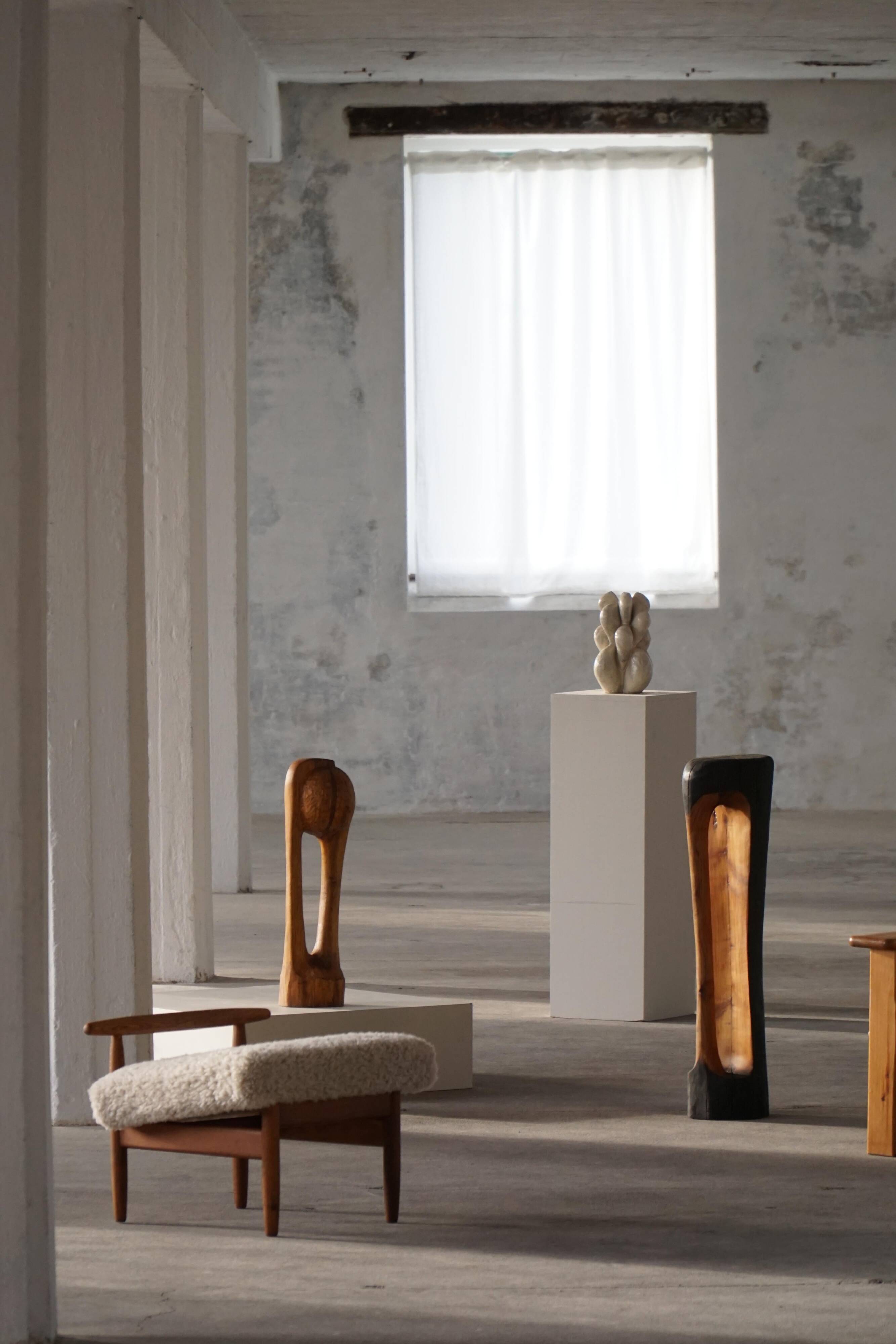 Large wooden sculpture "Black Elegance" by Ole Wettergren, Denmark, 1990s.