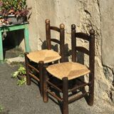 Pair of straw chairs