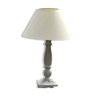 Table lamp base in patinated wood