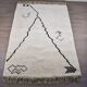 Handmade white-black boujaad rug size 250cm×150cm