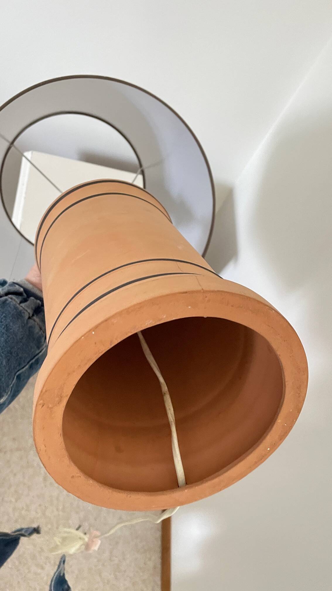Lampe terracotta façon chanel vintage