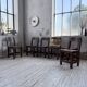 Set of 4 Savoyard pine folk art chairs from the 1950s.