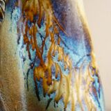 Vase en céramique émaillée, pièce unique, signé D. Prioton, col coquillage