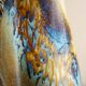 Vase en céramique émaillée, pièce unique, signé D. Prioton, col coquillage