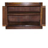 Light wood library with a secretary and leather surface.