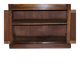 Light wood library with a secretary and leather surface.