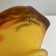 Glass footed coupe Nuagé signed by Muller Frères Lunéville.