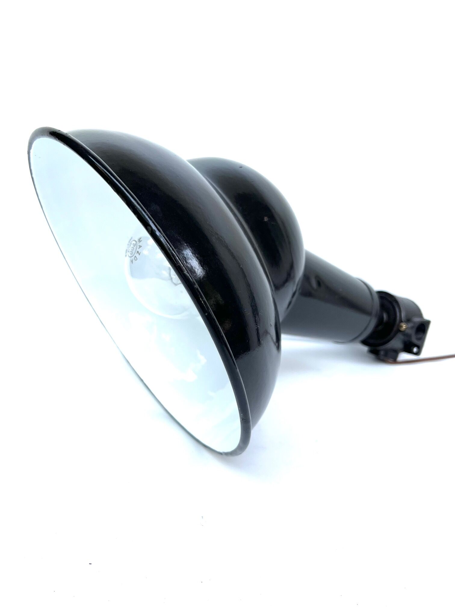 BLACK ENAMELLED TOLE WALL LAMP 1940 LEGRAND Ø 25 CM