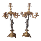 Pair of gilded bronze candlesticks with nude women