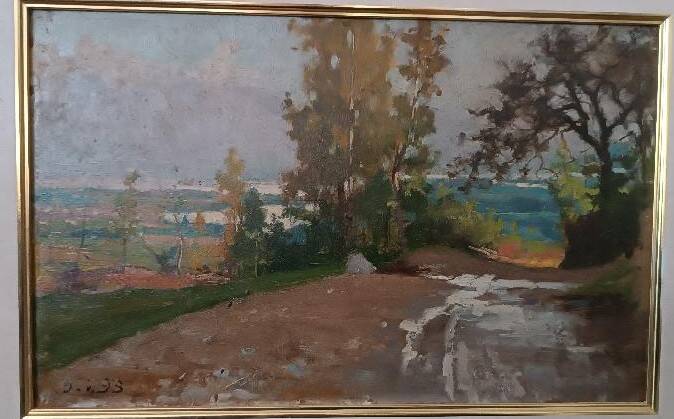 Oil painting on cardboard, dated, unsigned, late 19th century, Italian school.