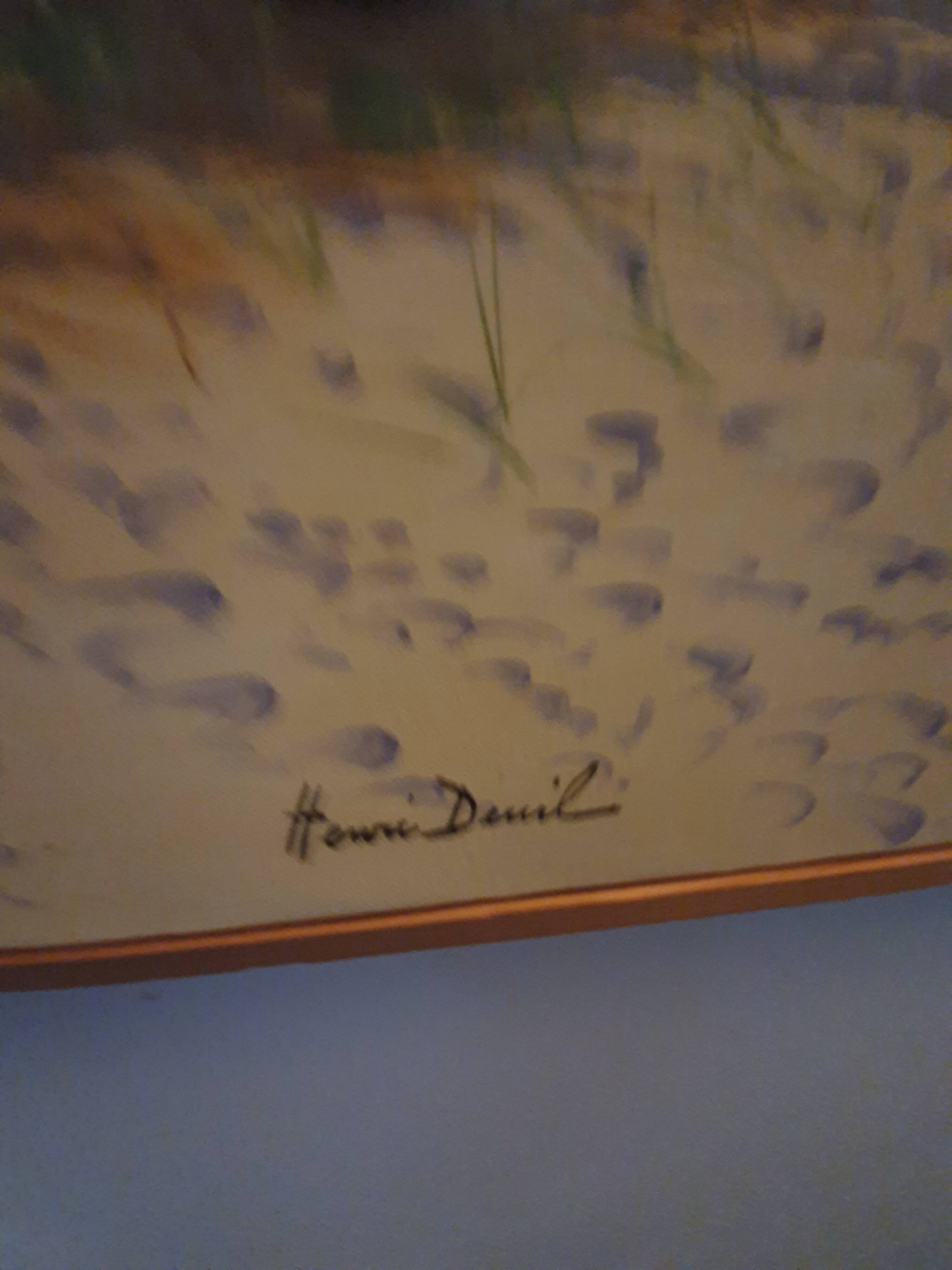Tableau A l'ombre des pins à Oléron Henri Deuil 2002