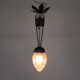 Art Deco pendant lamp with hexagonal glass shade, 1930s