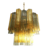 Lustre en verre de murano murano' fume' et ambra « tronchi » d50