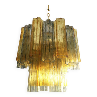 Fume’ and ambra “tronchi” murano glass chandelier d50