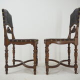 Pair of Antique Embossed Leather Chairs