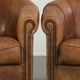 Sturdy set of vintage sheepskin club armchairs with a great appearance