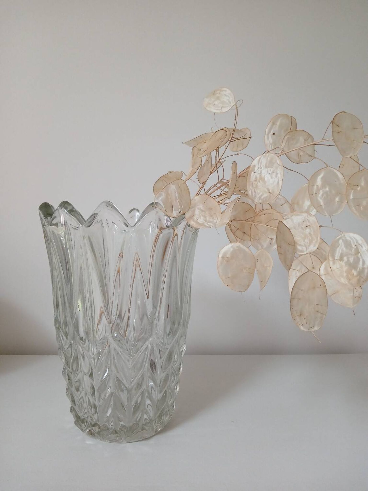 Vase en verre, motif "épis de blé"
