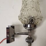 Wall lamp in glass and chrome metal