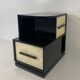 Italian Art Deco Parchment and Black Lacquer Cabinet, 1940s