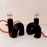 Pair of ceramic designer lamps